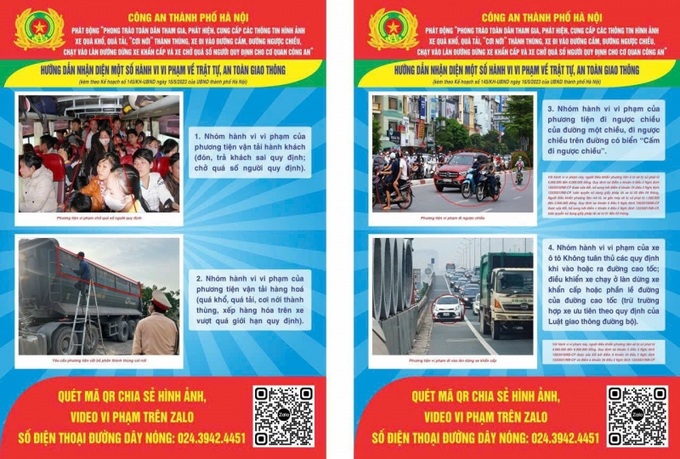 Nội dung tuyên truyền của Công an TP Hà Nội.