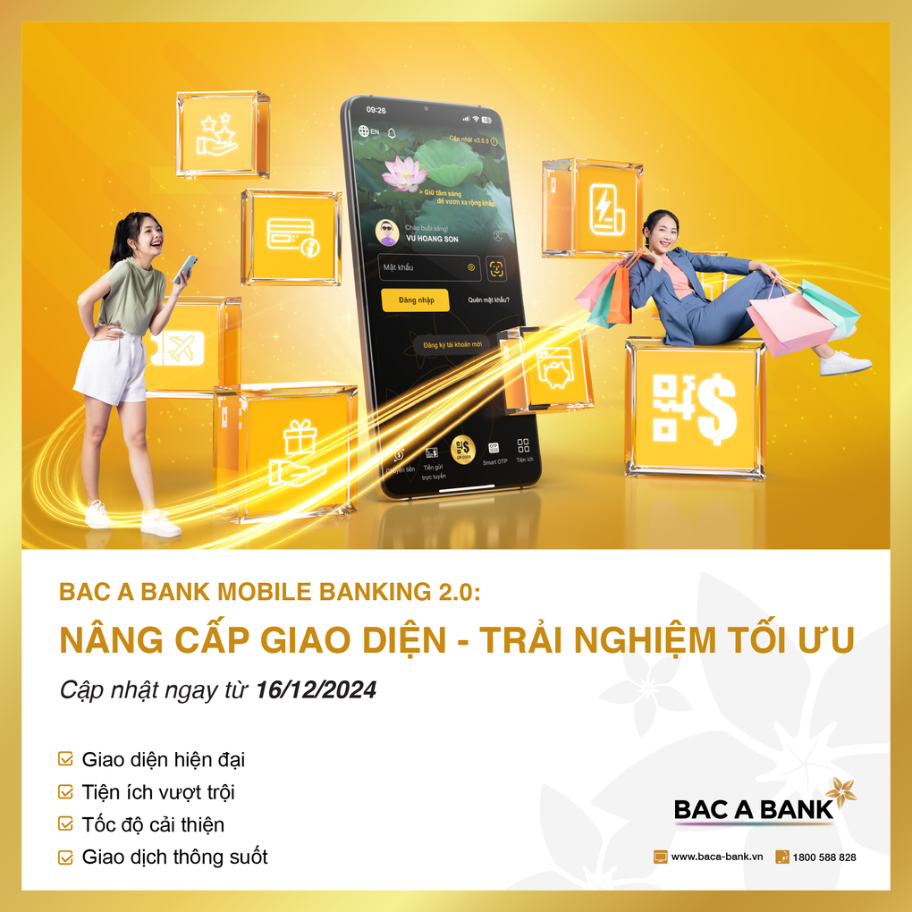 BAC A BANK ra mắt ứng dụng ngân hàng điện tử phiên bản mới - 2