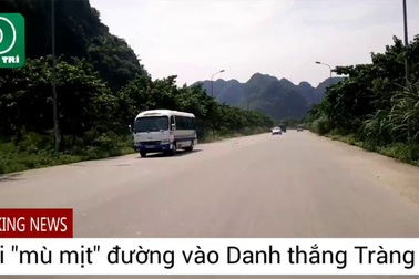 Đường vào Danh thắng Tràng An bụi mù mịt