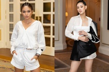 Hoa hậu Khánh Vân, Á hậu Mâu Thủy khoe dáng chuẩn