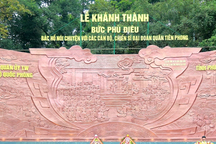 Khánh thành bức phù điêu Bác Hồ nói chuyện với cán bộ, chiến sĩ ở Đền Hùng