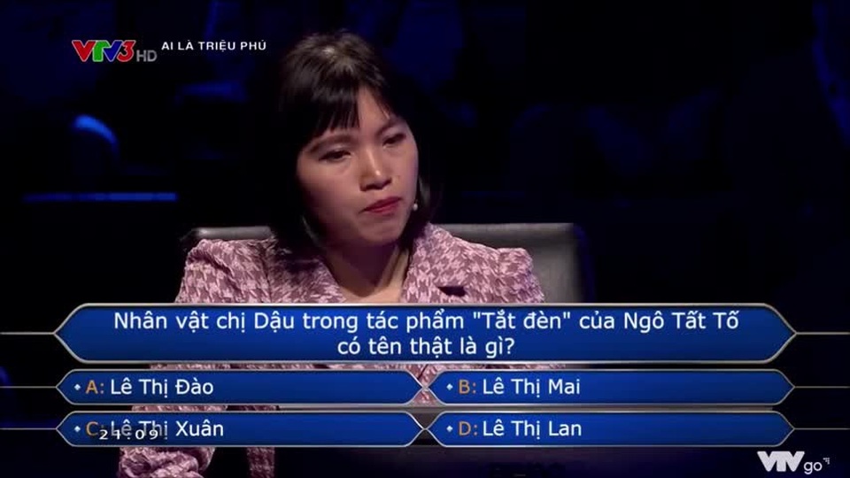 Ai là triệu phú ra câu hỏi gây bão mạng: Chị Dậu tên thật là gì? - 1 Ai là triệu phú ra câu hỏi gây bão mạng: Chị Dậu tên thật là gì? - 1