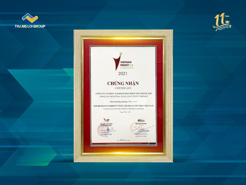 Tập đoàn Bất động sản Thắng Lợi được vinh danh tại PROFIT500 năm 2021 - 2 Tập đoàn Bất động sản Thắng Lợi được vinh danh tại PROFIT500 năm 2021 - 2