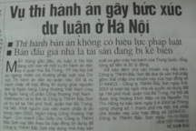 Vụ thi hành án gây bức xúc dư luận ở Hà Nội 