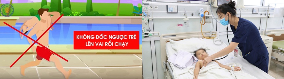 Trẻ bị đuối nước - xin đừng dốc ngược