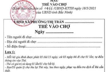 Đối phó Covid-19, Bắc Ninh phát thẻ đi chợ cho dân