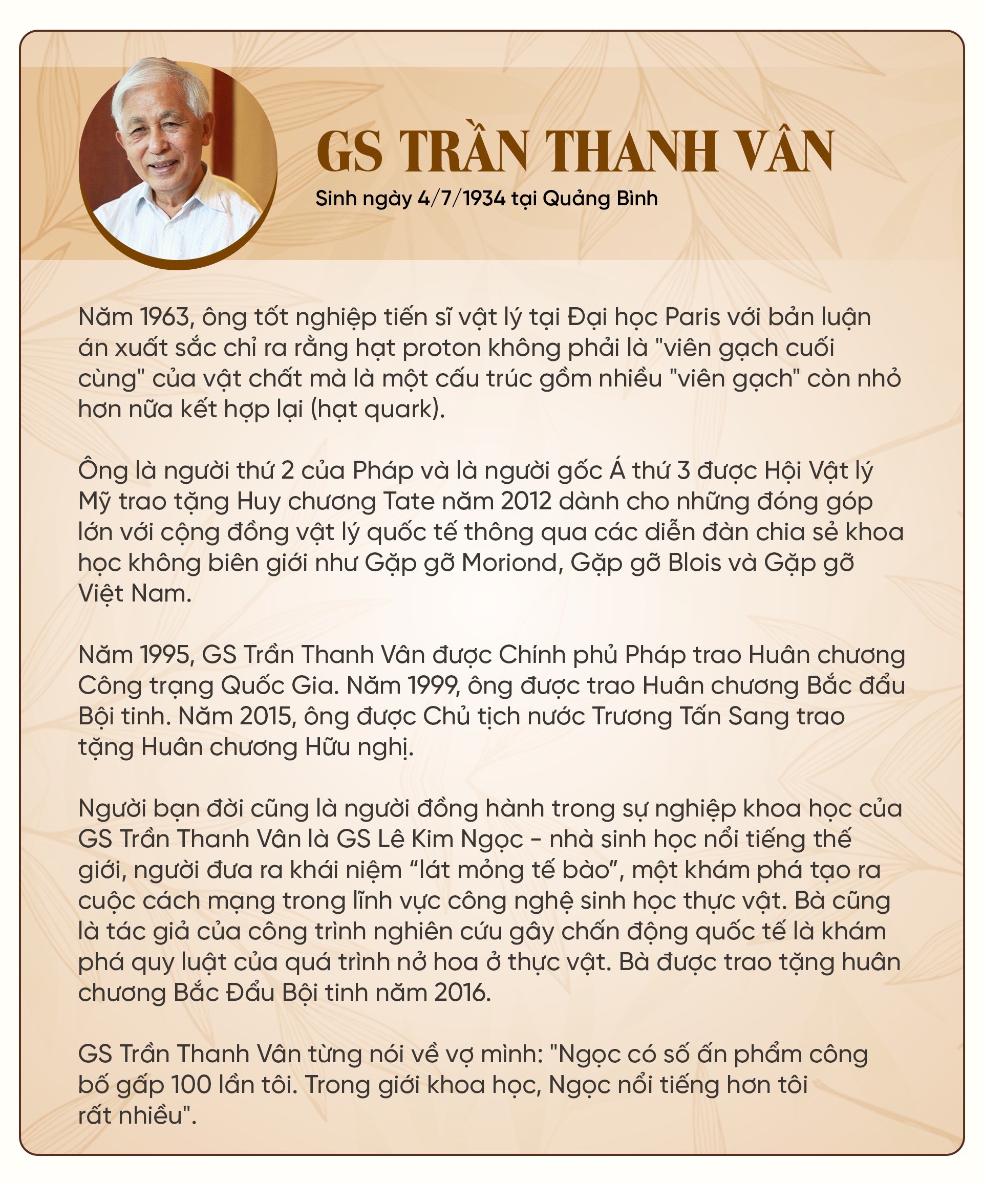 សាស្ត្រាចារ្យ Tran Thanh Van៖ យើងត្រូវការ GS Trần Thanh Vân: Cần một “Nhà hát Hồ Gươm” của khoa học công nghệ - 29