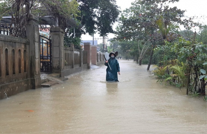 Một số khu vực thấp trũng tại Thừa Thiên Huế bị ngập lụt. Nguồn: CAND