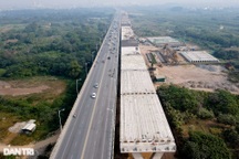 Cầu Vĩnh Tuy 2 ở Hà Nội dần hình thành sau một năm thi công