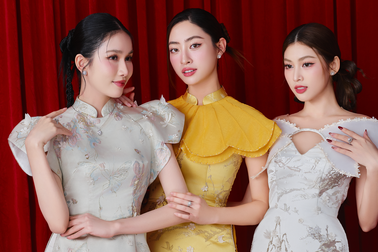 Lương Thùy Linh, Phương Anh khoe nhan sắc chín muồi với áo dài cách tân