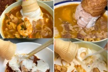 Giới trẻ rộ trào lưu ăn uống khó hiểu: Mì, phở trộn với kem