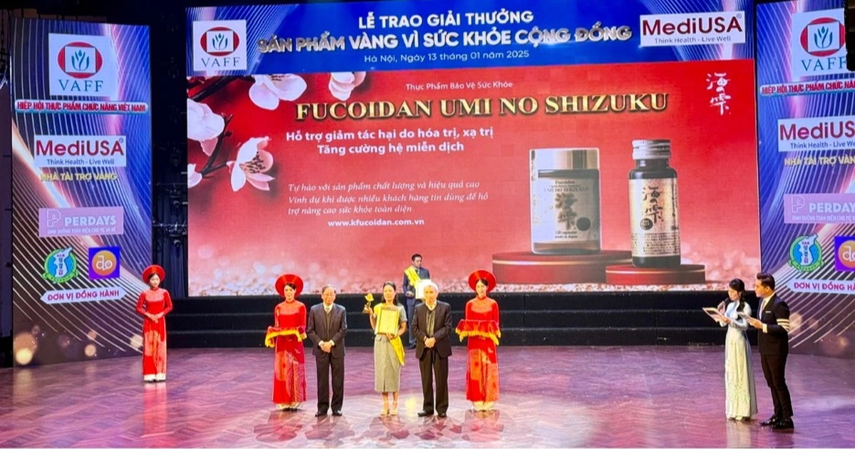 Fucoidan Umi No Shizuku.receive "Cúp vàng vì sức khỏe cộng đồng năm 2025"