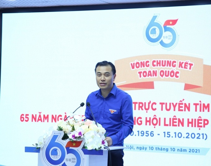 Anh Nguyễn Hải Minh, Phó Chủ tịch Thường trực Hội Liên hiệp Thanh niên Việt Nam, Phó trưởng Ban tổ chức cuộc thi phát biểu khai mạc vòng chung kết.