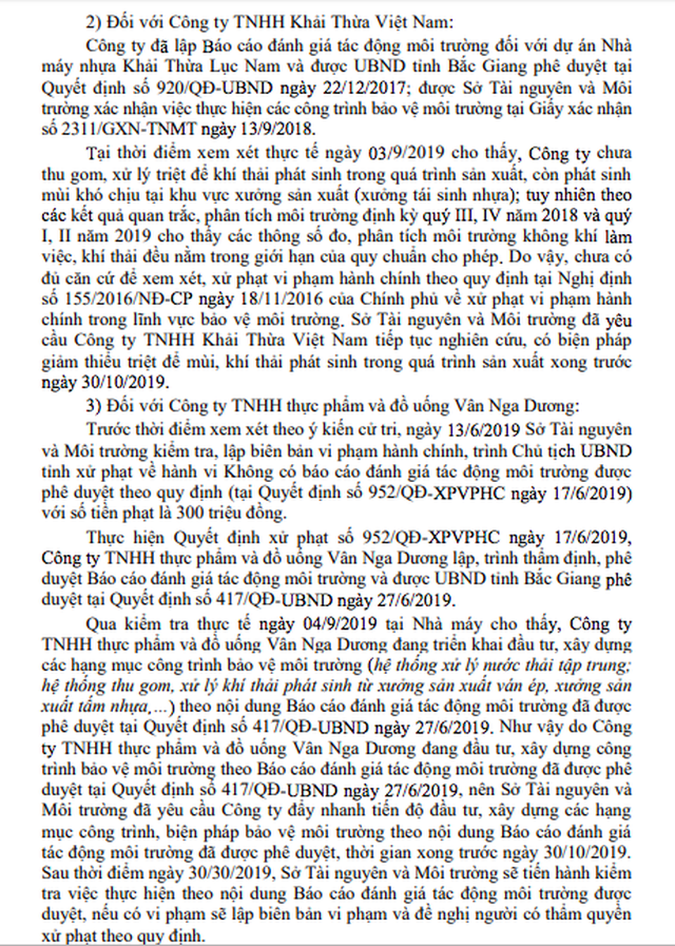 Doanh nghiệp Trung Quốc gây ô nhiễm thoát án phạt “ngoạn mục” tại Bắc Giang - 3 Doanh nghiệp Trung Quốc gây ô nhiễm thoát án phạt “ngoạn mục” tại Bắc Giang - 3