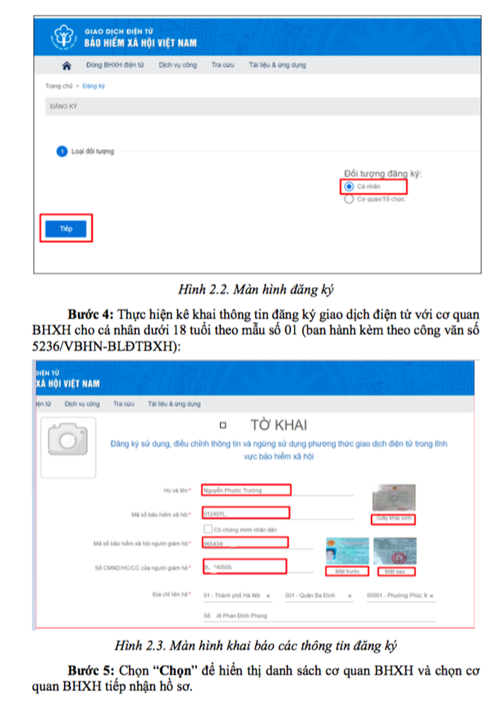 Hướng dẫn đăng ký giao dịch điện tử cho cá nhân dưới 18 tuổi - 6 Hướng dẫn đăng ký giao dịch điện tử cho cá nhân dưới 18 tuổi - 6