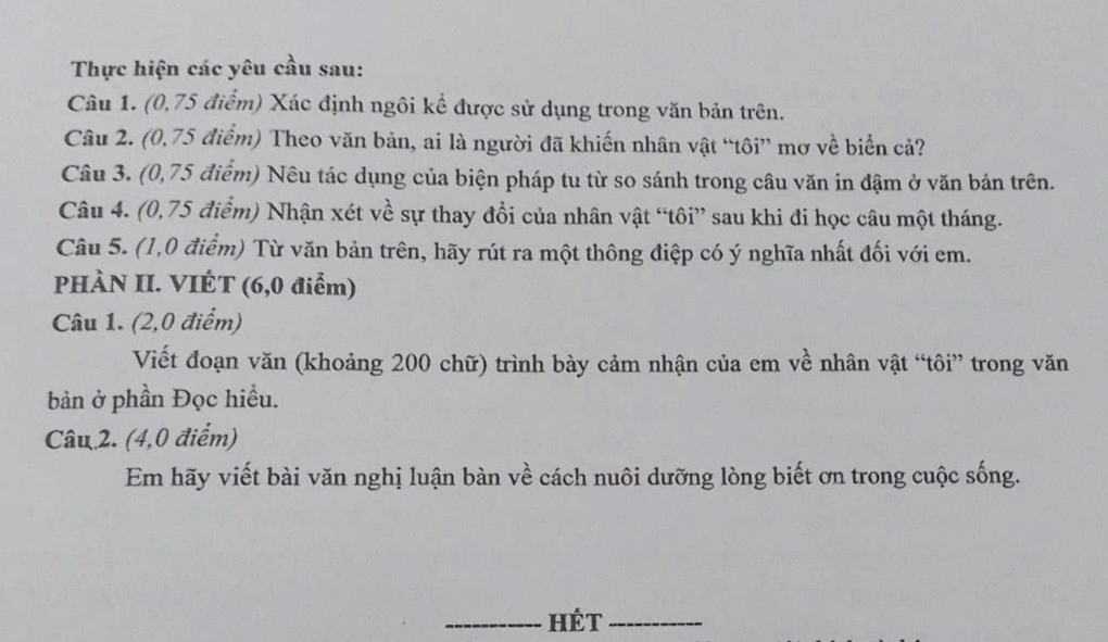 Đề thi và đáp án môn ngữ văn vào lớp 10 tỉnh Đắk Lắk năm 2025 - 2 Đề thi và đáp án môn ngữ văn vào lớp 10 tỉnh Đắk Lắk năm 2025 - 2