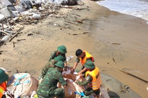 Hàng trăm chiến sĩ bộ đội dồn sức "vá" bờ biển Hội An