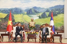 Thường trực Ban Bí thư Võ Văn Thưởng thăm và làm việc tại Lào