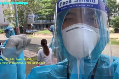 Các TNV, bộ đội  hỗ trợ chống dịch đọc rap hưởng ứng trào lưu âm nhạc