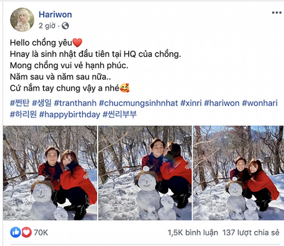 Trấn Thành đón sinh nhật ngọt ngào cùng vợ ở Hàn Quốc - 1 Trấn Thành đón sinh nhật ngọt ngào cùng vợ ở Hàn Quốc - 1
