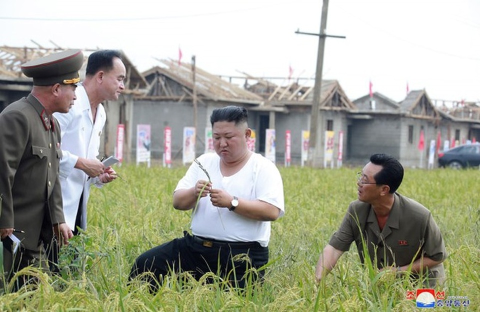 Hình ảnh khác lạ của ông Kim Jong-un khi thị sát vùng lũ - 1 Hình ảnh khác lạ của ông Kim Jong-un khi thị sát vùng lũ - 1