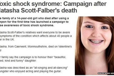 Bé gái 14 tuổi tử vong vì băng vệ sinh tampon