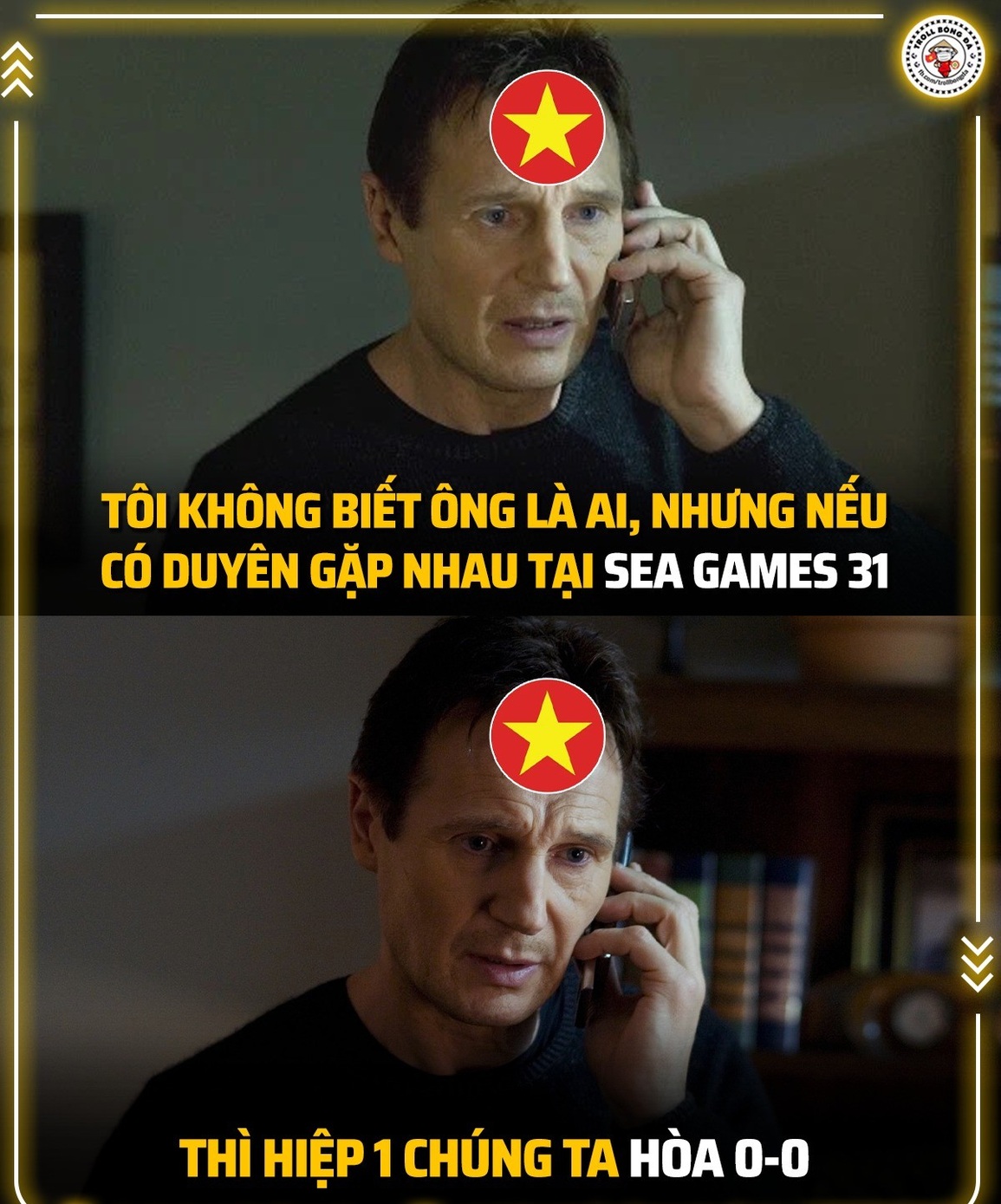 Tất cả các trận đấu của U23 Việt Nam tại SEA Games 31 đều có hiệp một kết thúc với tỷ số hòa 0-0 (Ảnh: Troll bóng đá). Tất cả các trận đấu của U23 Việt Nam tại SEA Games 31 đều có hiệp một kết thúc với tỷ số hòa 0-0 (Ảnh: Troll bóng đá).