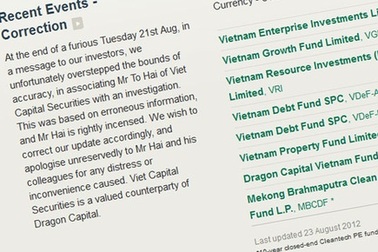 Dragon Capital xin lỗi vì thông tin sai sau vụ bắt "bầu" Kiên