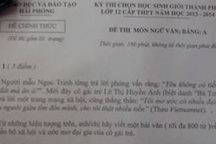 Đề thi Văn ở Hải Phòng gây tranh cãi