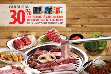 Lần đầu tiên giảm giá trực tiếp trên hóa đơn 30% khi sử dụng thẻ Quốc tế Maritime Bank