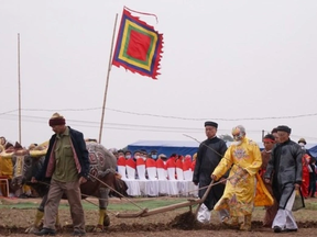 Đầu năm "vua" xuống ruộng đi cày