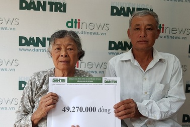 Bạn đọc Dân trí giúp đỡ mẹ già đau yếu lê lết chăm con tàn tật gần 50 triệu đồng