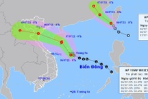 Biển Đông xuất hiện 2 cơn áp thấp nhiệt đới