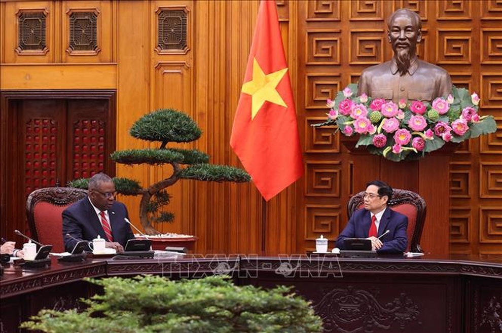 Thủ tướng Phạm Minh Chính tiếp Bộ trưởng Quốc phòng Hoa Kỳ - 2 Thủ tướng Phạm Minh Chính tiếp Bộ trưởng Quốc phòng Hoa Kỳ - 2