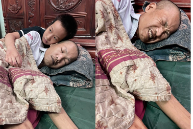 Xót thương cậu bé 8 tuổi nức nở cầu xin mọi người cứu bố bị ung thư hạch