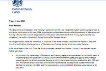 Tổng lãnh sự Anh: Tuyên bố của Sở GD-ĐT TPHCM gây hiểu nhầm