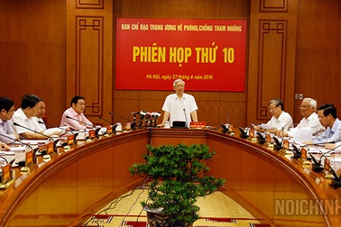 Ban Chỉ đạo Trung ương về phòng chống tham nhũng gồm 16 thành viên