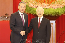 Tổng Bí thư Nguyễn Phú Trọng tiếp Bộ trưởng Bộ Ngoại giao Trung Quốc Vương Nghị