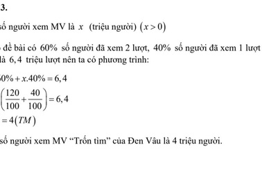 Gợi ý giải đề thi Toán vào lớp 10 có nội dung "Trốn tìm" của Đen Vâu
