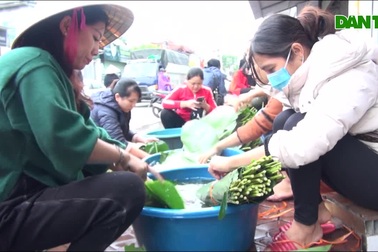 Người dân Nghệ An gói bánh chưng cứu trợ đồng bào vùng lũ