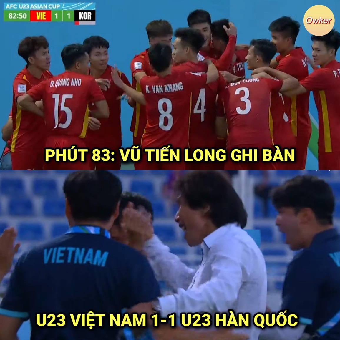 Để rồi sau đó, Vũ Tiến Long ghi bàn gỡ hòa cho đội tuyển U23 Việt Nam (Ảnh: Fandom Owker). Để rồi sau đó, Vũ Tiến Long ghi bàn gỡ hòa cho đội tuyển U23 Việt Nam (Ảnh: Fandom Owker).