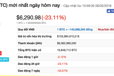 Giá tiền ảo xuống thấp kỷ lục, nhà đầu tư nghiệp dư lo sốt vó