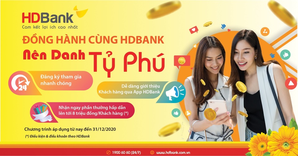 Cơ hội nhận quà thưởng lên đến 7,5 tỷ đồng khi đồng hành cùng HDBank - 1 Cơ hội nhận quà thưởng lên đến 7,5 tỷ đồng khi đồng hành cùng HDBank - 1