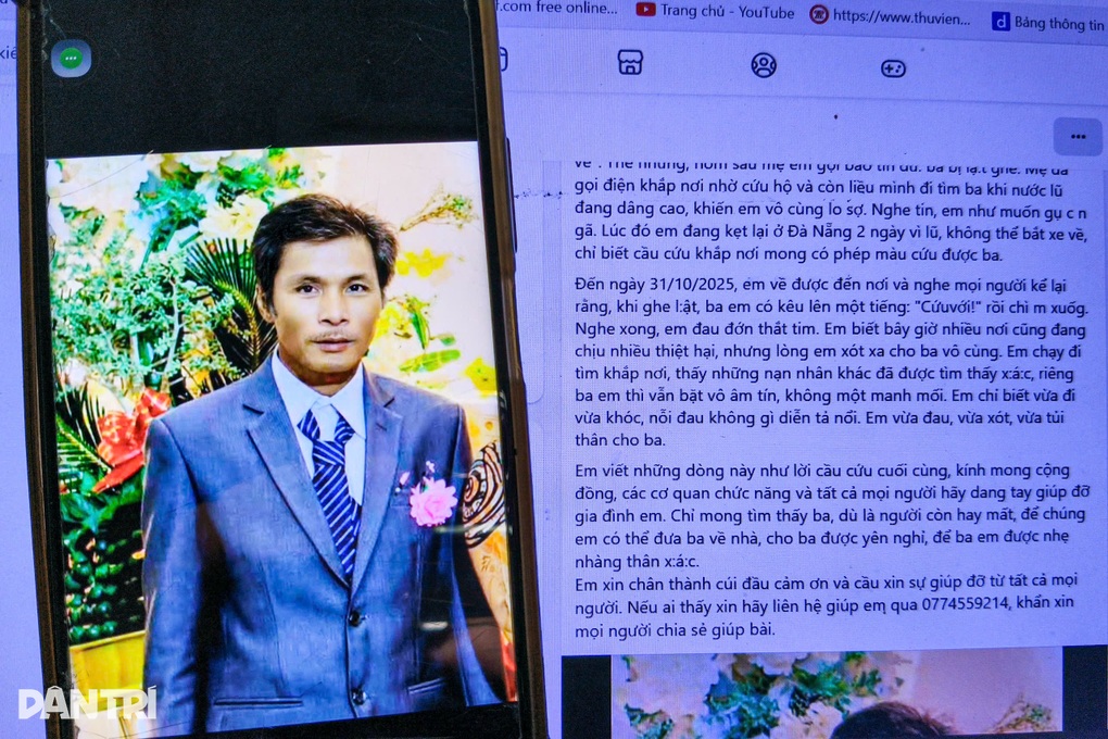 Con gái khóc nghẹn ngóng tin cha mất tích 28 ngày trong lũ dữ - 1 Con gái khóc nghẹn ngóng tin cha mất tích 28 ngày trong lũ dữ - 1