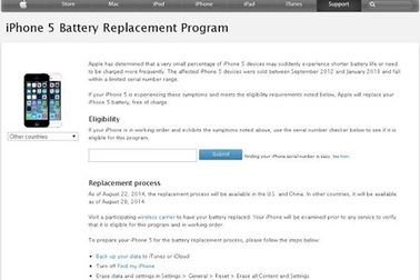 iPhone 5 do FPT phân phối không thuộc diện cần đổi pin của Apple