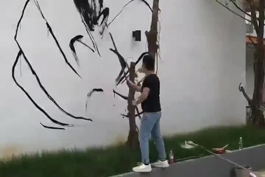 Chàng họa sĩ với bức tranh đường phố đầy nghệ thuật