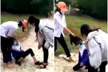 Nữ sinh bị đánh tới tấp, bắt quỳ gối xin lỗi