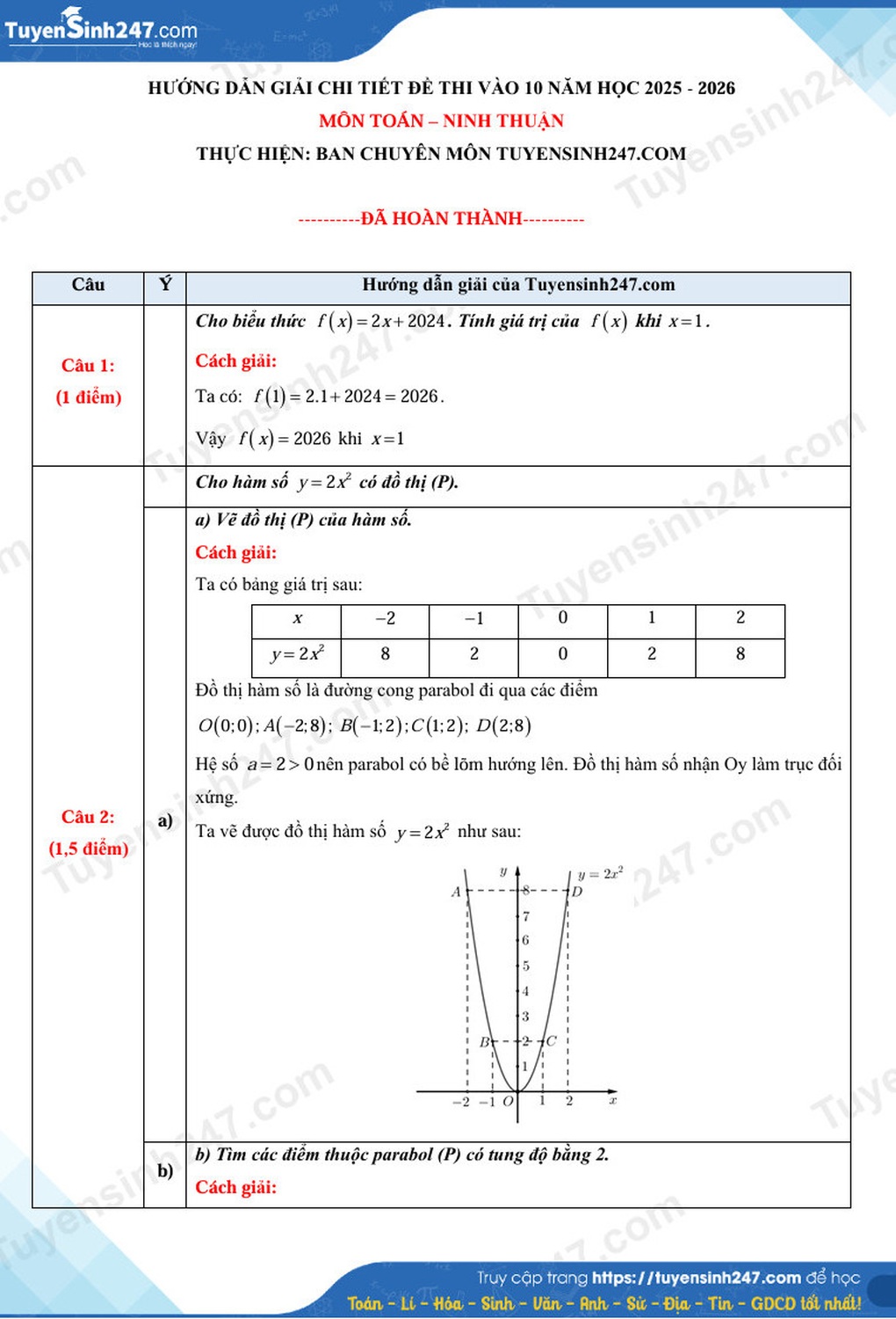 Đề và đáp án các môn thi vào lớp 10 của Ninh Thuận - 13 Đề và đáp án các môn thi vào lớp 10 của Ninh Thuận - 13