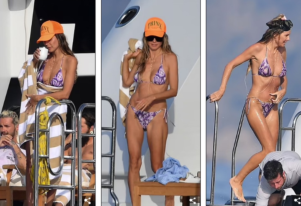 Siêu mẫu áo tắm Heidi Klum ôm hôn chồng kém 16 tuổi trên du thuyền - 4