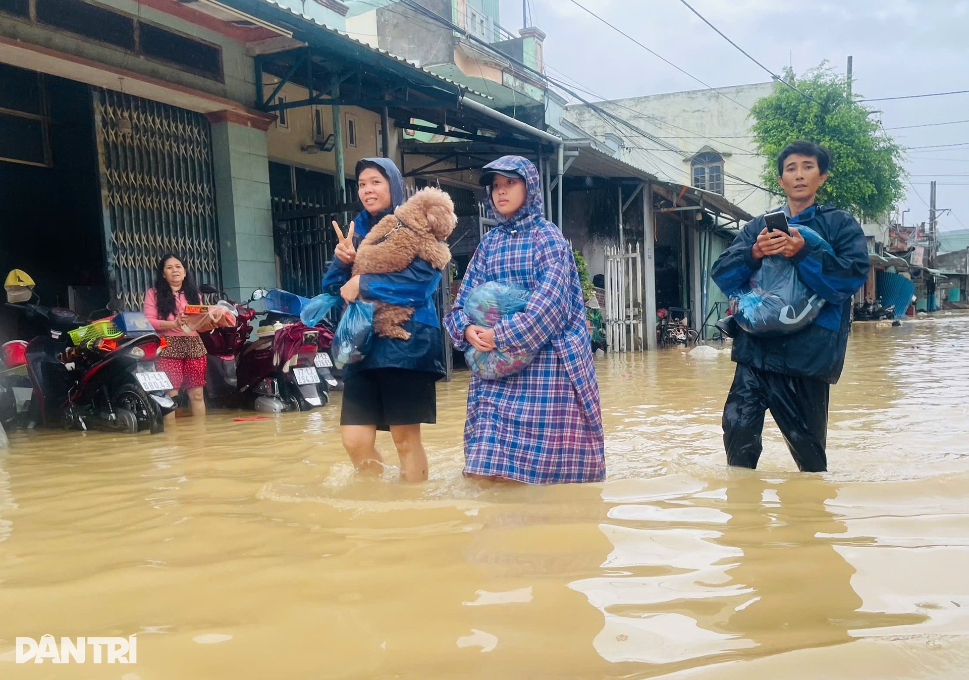 Vợ chồng ôm thùng xốp, bình nước bơi 500m trong lũ dữ để thoát thân - 3